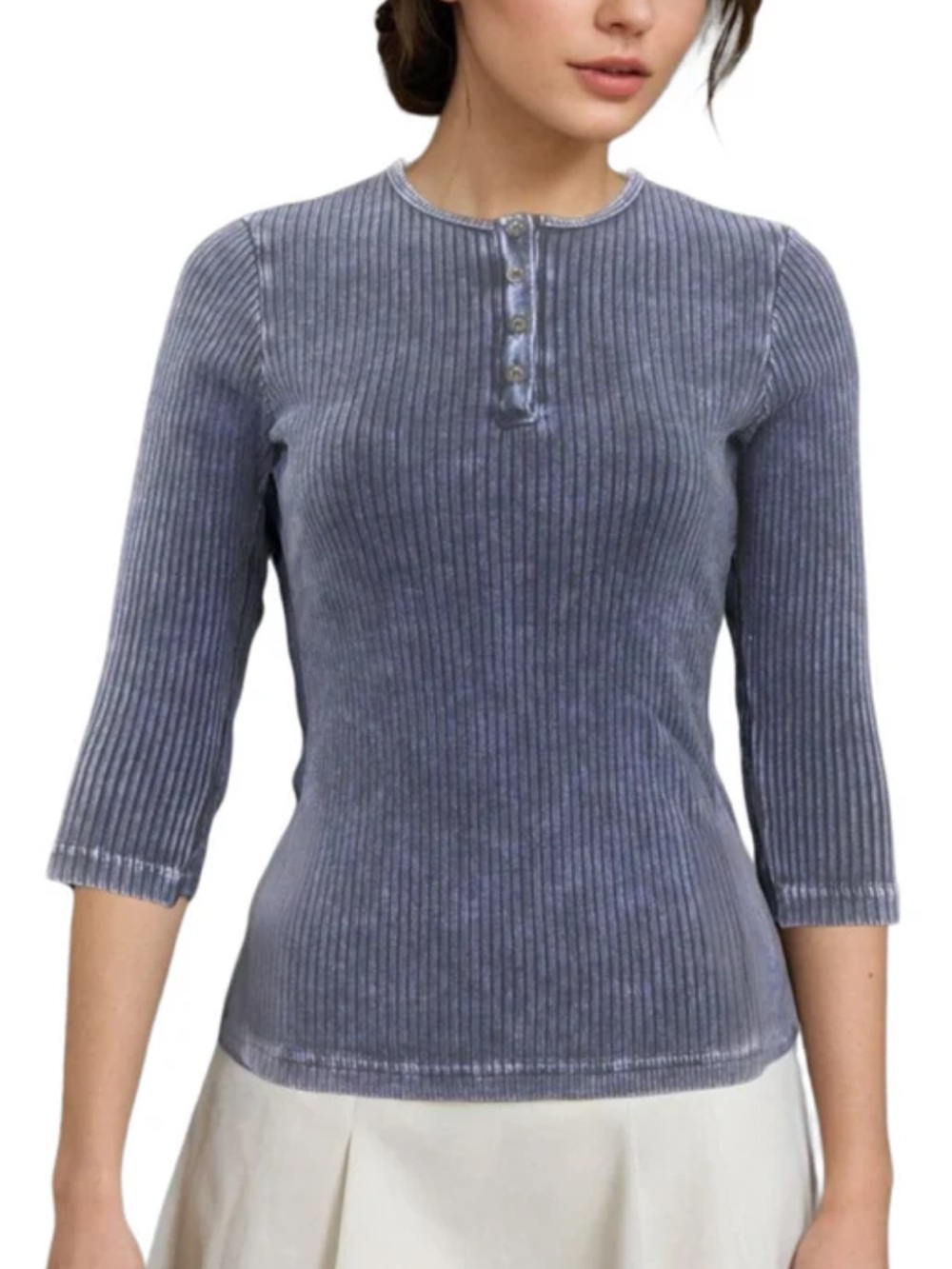 Hardtail ribbed 3/4 sleeve tshirt